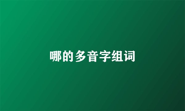 哪的多音字组词