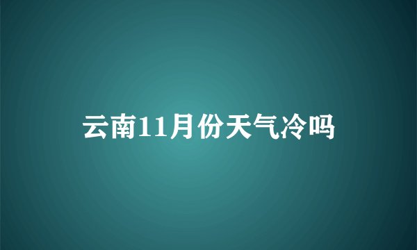 云南11月份天气冷吗