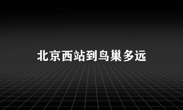 北京西站到鸟巢多远