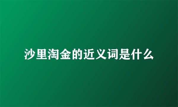 沙里淘金的近义词是什么