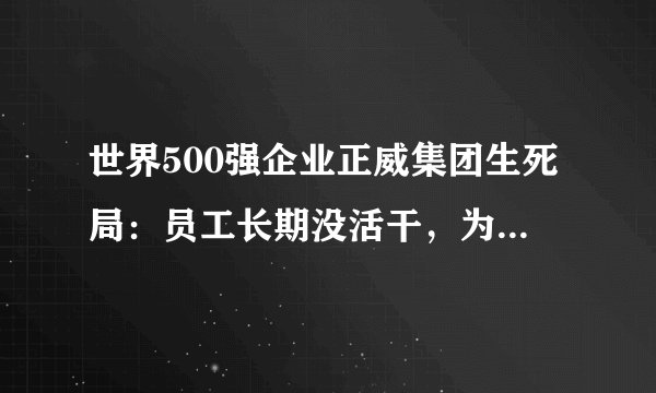 世界500强企业正威集团生死局：员工长期没活干，为赶工期糊弄人