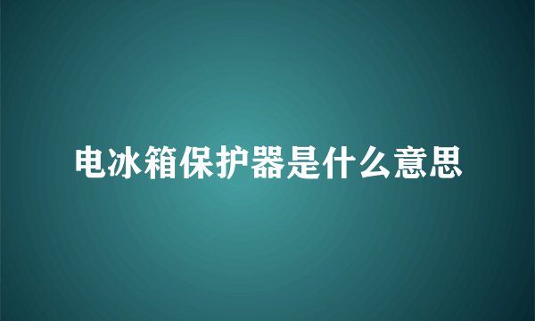 电冰箱保护器是什么意思