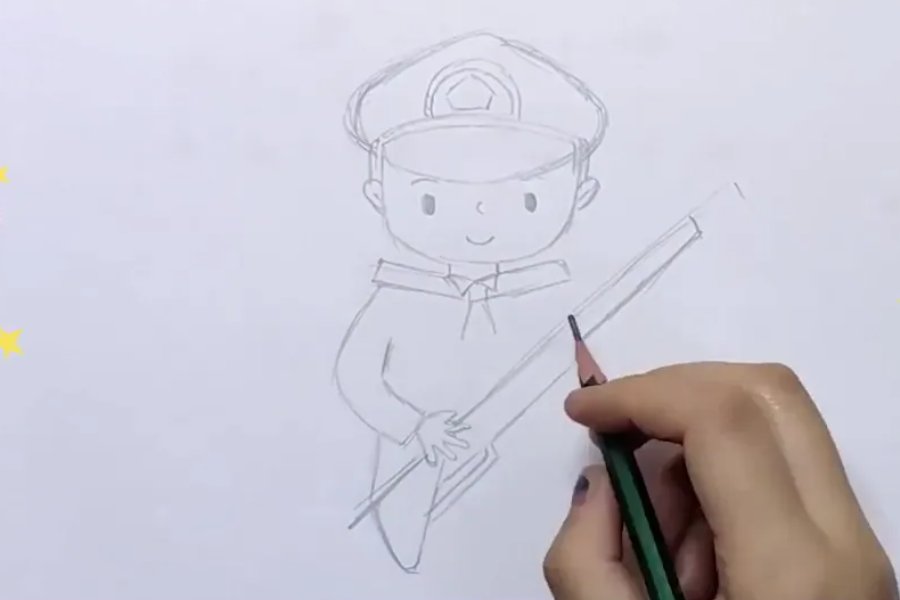 军人的简笔画怎么画 简单