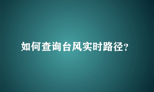 如何查询台风实时路径？