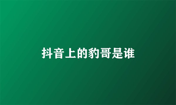 抖音上的豹哥是谁