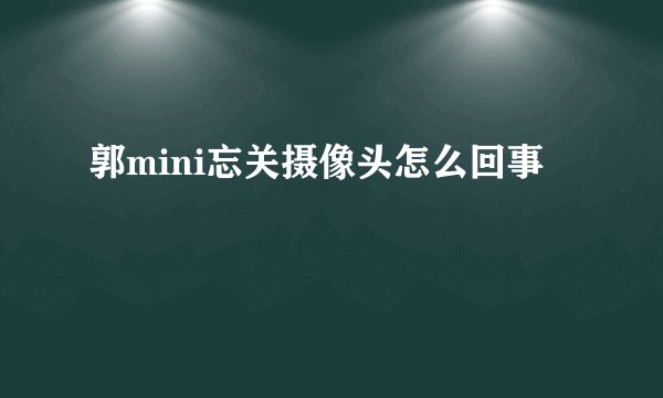 郭mini忘关摄像头怎么回事