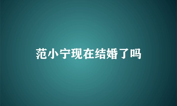 范小宁现在结婚了吗