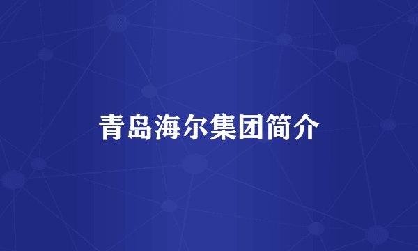 青岛海尔集团简介