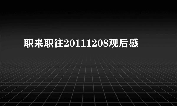 职来职往20111208观后感
