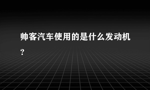 帅客汽车使用的是什么发动机?