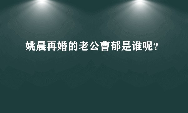 姚晨再婚的老公曹郁是谁呢？