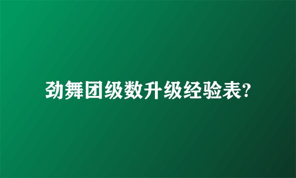 劲舞团级数升级经验表?