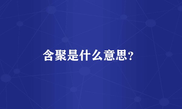 含聚是什么意思？