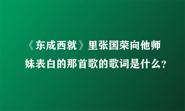 《东成西就》里张国荣向他师妹表白的那首歌的歌词是什么？