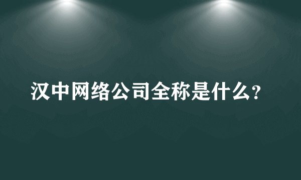 汉中网络公司全称是什么？
