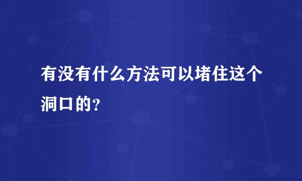有没有什么方法可以堵住这个洞口的？