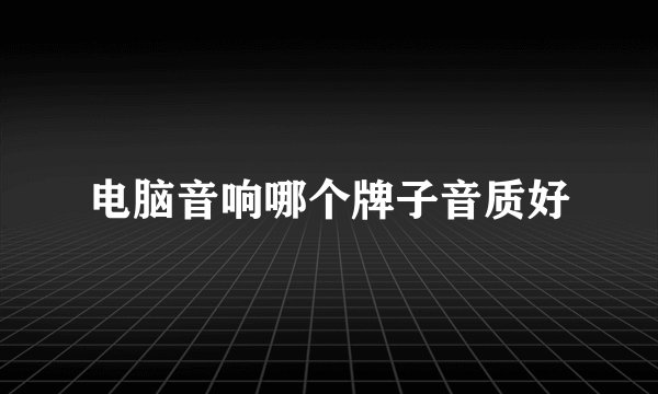 电脑音响哪个牌子音质好