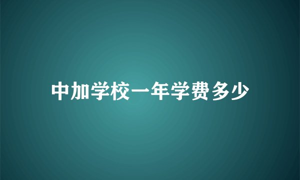 中加学校一年学费多少