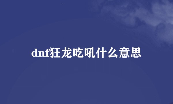 dnf狂龙吃吼什么意思