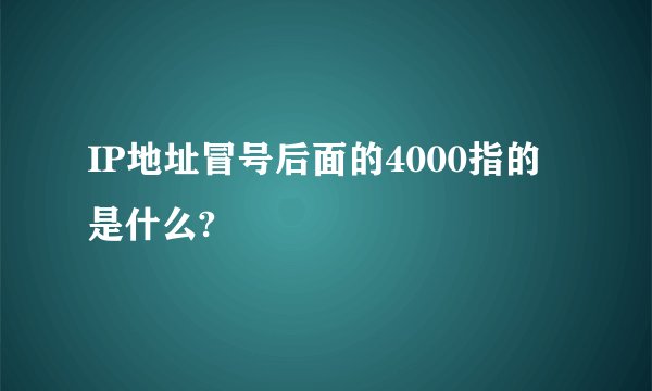 IP地址冒号后面的4000指的是什么?