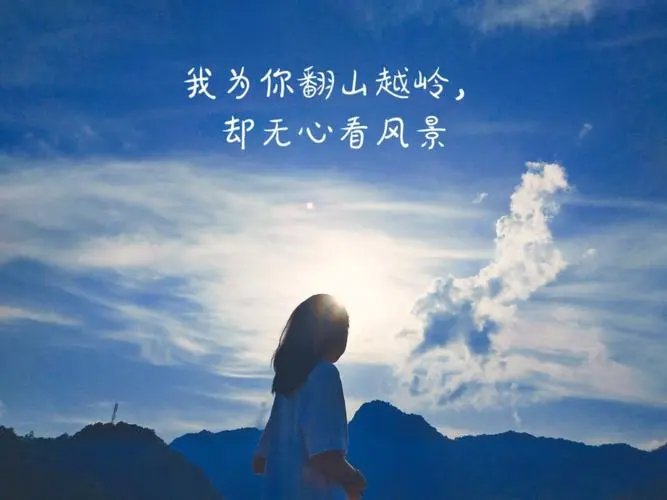 “我为你翻山越岭，却无心看风景。”