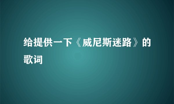 给提供一下《威尼斯迷路》的歌词