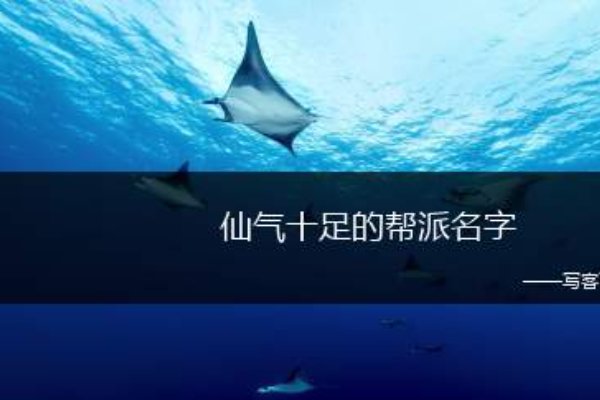 仙气飘飘的帮派名字