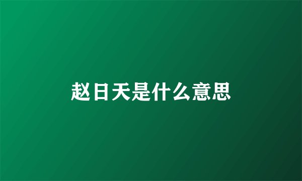 赵日天是什么意思