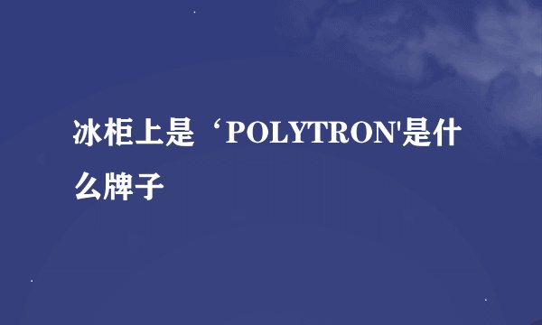 冰柜上是‘POLYTRON'是什么牌子