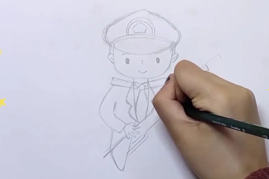 军人的简笔画怎么画 简单