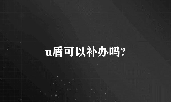 u盾可以补办吗?