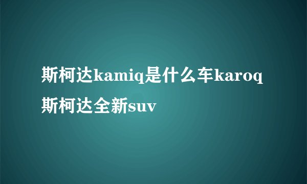 斯柯达kamiq是什么车karoq斯柯达全新suv