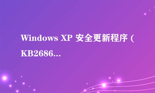 Windows XP 安全更新程序 (KB2686509) 死活安装不上 看着闹心 高分求解