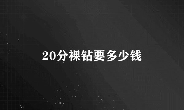 20分裸钻要多少钱