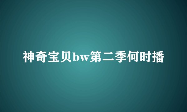 神奇宝贝bw第二季何时播