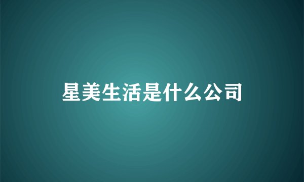 星美生活是什么公司