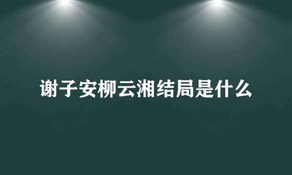 谢子安柳云湘结局是什么