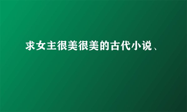 求女主很美很美的古代小说、