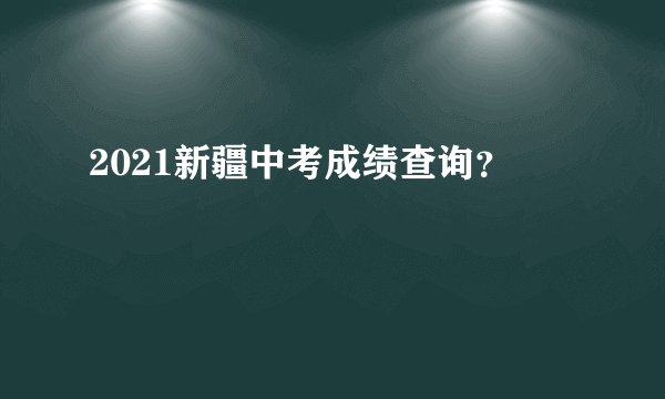 2021新疆中考成绩查询？