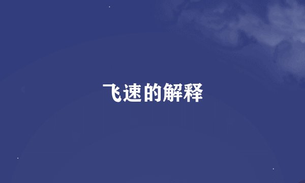 飞速的解释