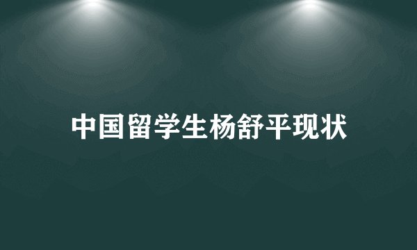 中国留学生杨舒平现状