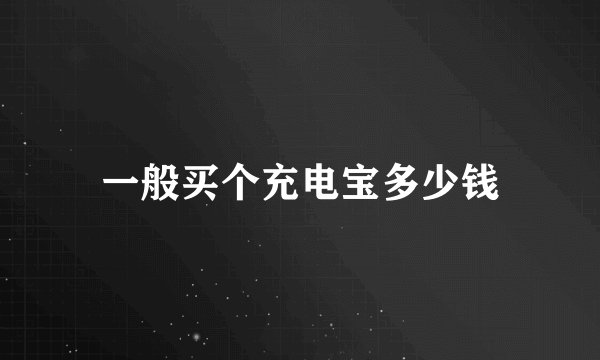 一般买个充电宝多少钱