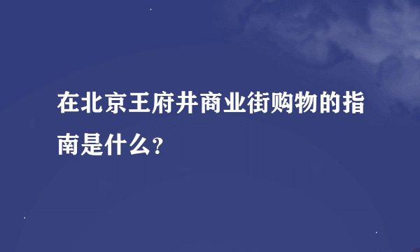 在北京王府井商业街购物的指南是什么？