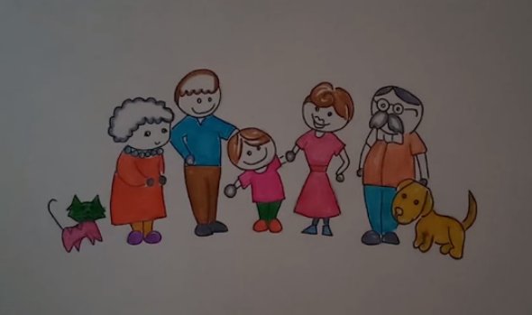 画全家福怎么画