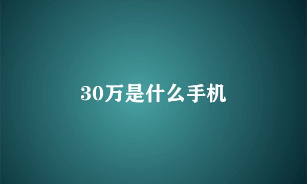 30万是什么手机