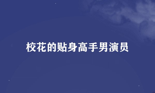 校花的贴身高手男演员