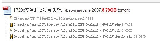 2007年电影 成为简·奥斯汀(Becoming.Jane)高清下载地址 最好为5G以上