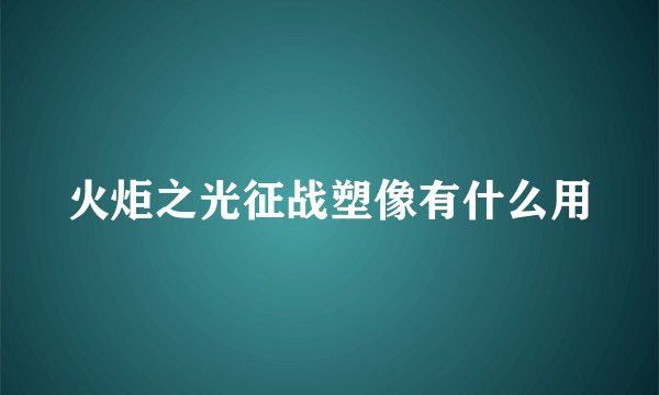 火炬之光征战塑像有什么用