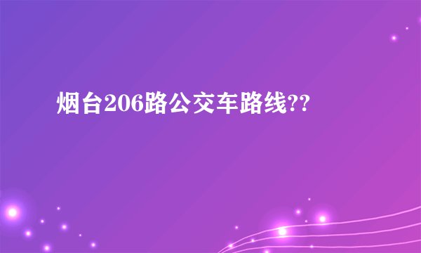 烟台206路公交车路线??