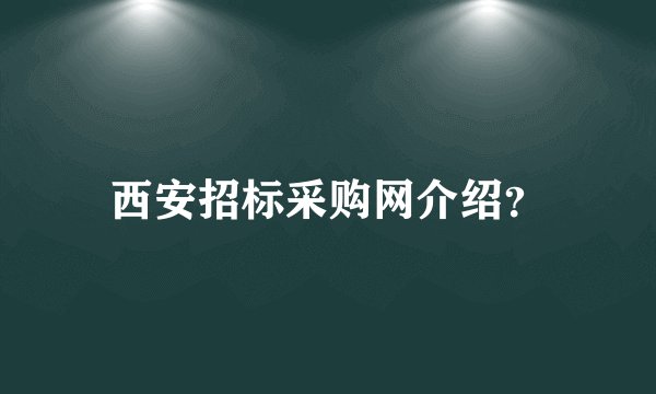 西安招标采购网介绍？